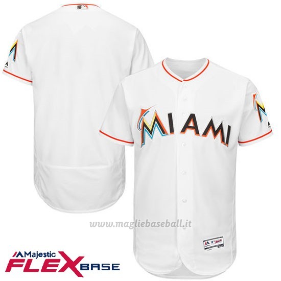 Maglia Baseball Uomo Miami Marlins Bianco Flex Base
